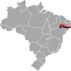 PERNAMBUCO DEPARTMENT MAP PROVINCE OF BRAZIL 3D ISOMETRIC MAP
