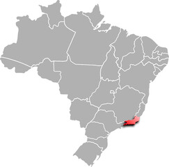 RIO DE JANEIRO DEPARTMENT MAP PROVINCE OF BRAZIL 3D ISOMETRIC MAP