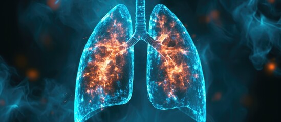 Pulmonary Tuberculosis: Both lung infiltrate caused by Mycobacterium tuberculosis infection. - obrazy, fototapety, plakaty