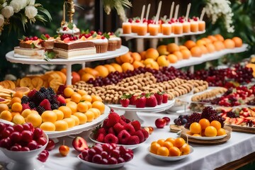 Fototapeta na wymiar cake with fruit and berries