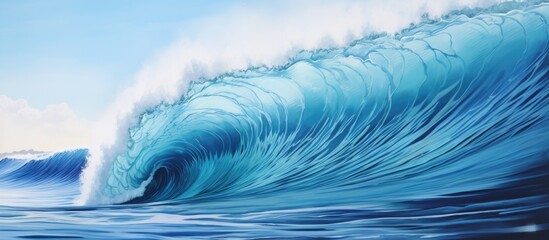 Surfer's viewpoint: Aquatic perspective on a blue wave.