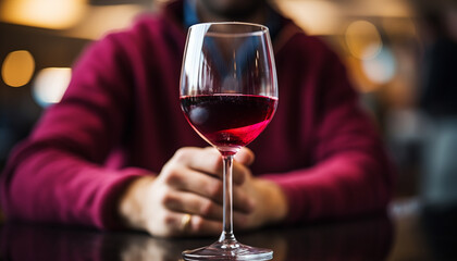 Fototapeta premium Young adults enjoying wine at a bar generated by AI