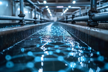An industrial water treatment plant. - obrazy, fototapety, plakaty