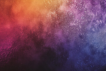 vibrant, speckled gradient transitioning from orange to purple to blue. - obrazy, fototapety, plakaty
