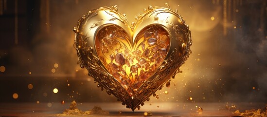 Golden heart shape