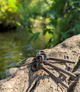 old rusty keys in nature