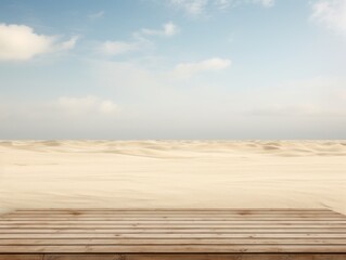Wooden Platform in the Middle of a Desert