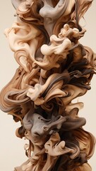 Abstract Smoke Liquid Background, Beige and Brown Texture Wallpaper, using Generative ai