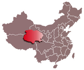 QINGHAI PROVINCE MAP CHINA 3D ISOMETRIC MAP