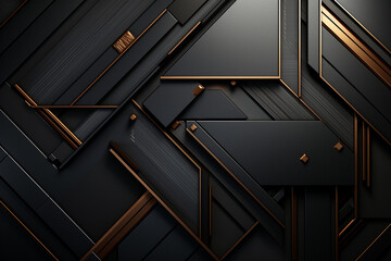 Aesthetic black textures with metallic geometric shapes, conveying a modern and industrial feel for presentations on technology and design.