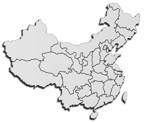 CHINA MAP ASIAN CONTINENT 3D MAP