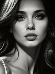 Fototapeta premium hyper-realistic portrait of a captivating women