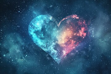 Cosmic Love Heart, Abstract Valentine's Day Concept