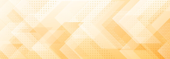 Abstract background of translucent flat shapes and dots in yellow colors