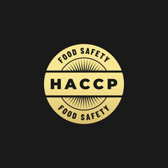 HACCP Food Safety System Label or HACCP Logo Vector Isolated. HACCP Certificate. HACCP Logo for design food safety system. Hazard Analysis Critical Control Point.