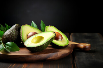 Fresh sliced avocado in fooden table. Healthy eating, keto diet. High quality photo