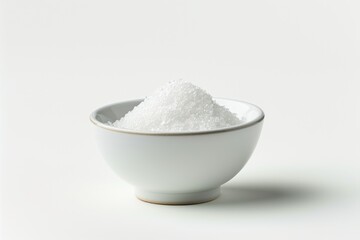 Citric Acid in White Bowl on Isolated Background
