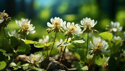 Freshness and beauty in nature, yellow daisy blossoms generated by AI