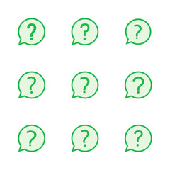 Question icon set. question mark icon vector.