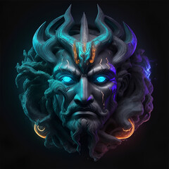 Naklejka premium Fun mask illustration on dark backround