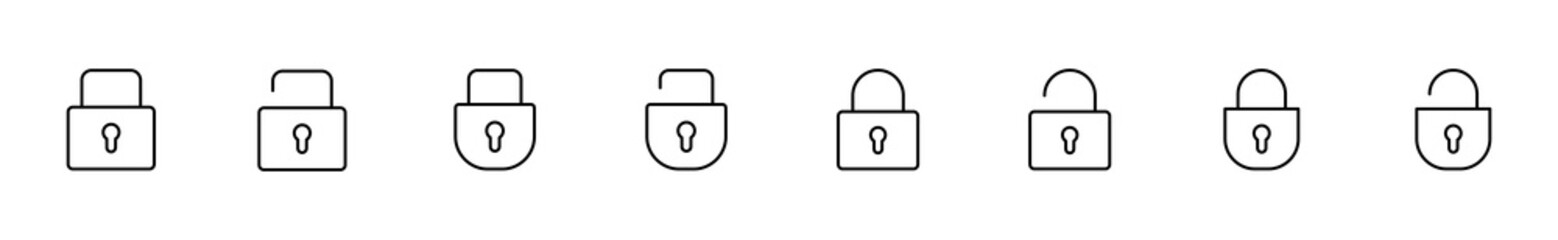 Lock icon set. Padlock icon vector. Encryption icon. Security symbol