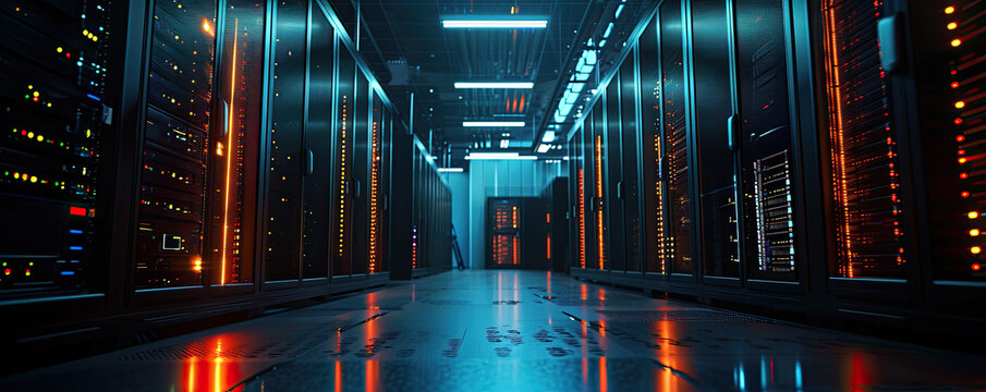 A large connection to the database server room. Fiber optic cable connected to the server