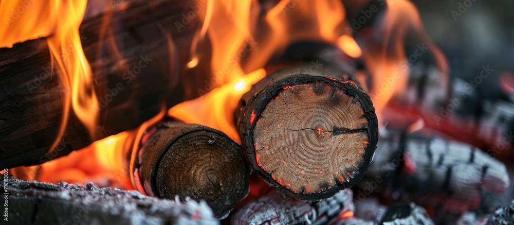 Sticker Burning wood emits gases and particulate matter with health risks and ecological significance.