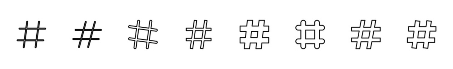 Obraz premium Hashtag icon set. hashtag symbol