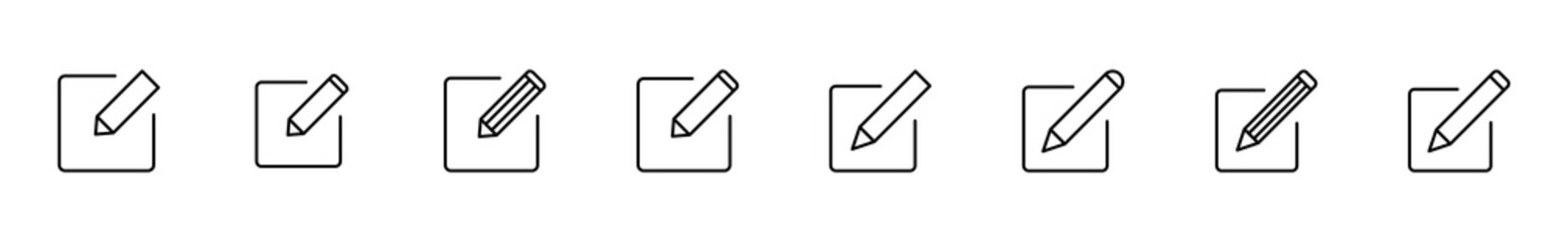 Edit icon set. edit document icon. edit text icon. pencil. sign up