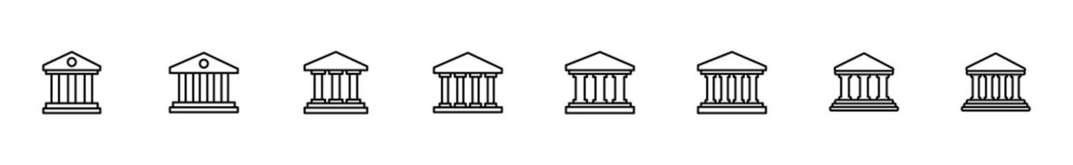 Bank icon set. bank vector icon, museum, university