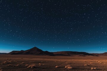 Fototapeta na wymiar Starry Night Sky Over Desert Landscape, Nature's Beauty Concept