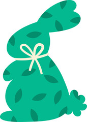 Rabbit Silhouette With Floral Pattern