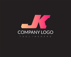Abastract letter JK, KJ logo design vector.