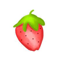 watercolor strawberries on a white background