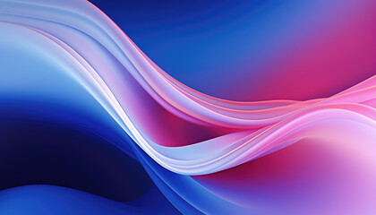Fototapeta premium Futuristic abstract blue and pink coloured wavy forms background
