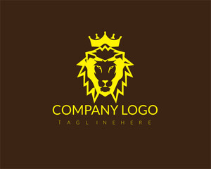 Obraz premium A lion head crown mascot premium logo.