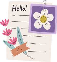 Hello Letter With Flowers