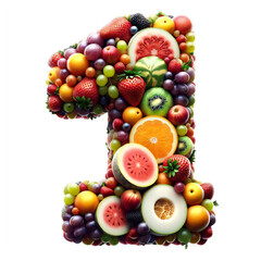 Assorted fruit number shape