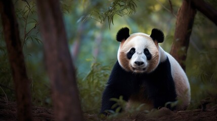 Giant panda in the forest, Chengdu, Sichuan Province, China