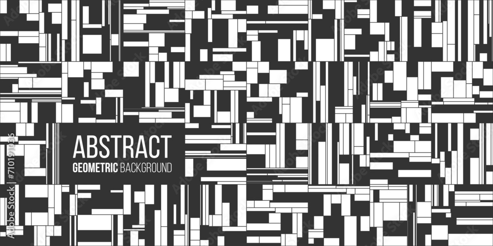 Aufkleber simple abstract black and white geometric rectangular minimalistic background. complex intricate tec