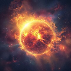 planet Sun in space