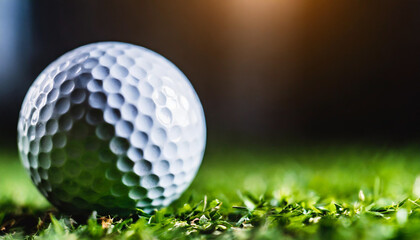 golf ball on pristine green grass, epitomizing precision and excellence in the sport of golf