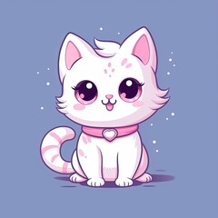 Cute cat cartoon pastel colors