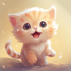 Cute cat cartoon pastel colors