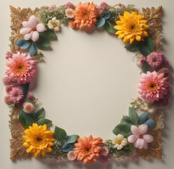 frame of flowers