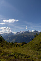 Amazing mountain views of Swiss alps in Wallis in Switzerland