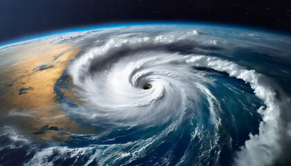 Dramatic satellite view of Hurricane Florence: A powerful super typhoon swirling over the Atlantic, revealing the mesmerizing eye of the storm