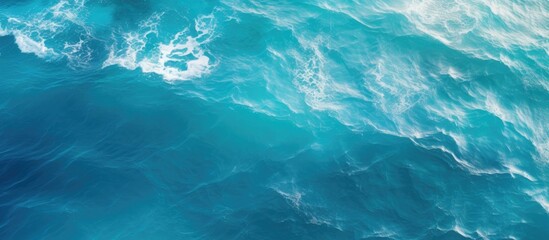 Aerial view of serene turquoise sea surface. - obrazy, fototapety, plakaty