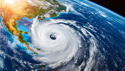 Dramatic satellite view of Hurricane Florence: A powerful super typhoon swirling over the Atlantic, revealing the mesmerizing eye of the storm