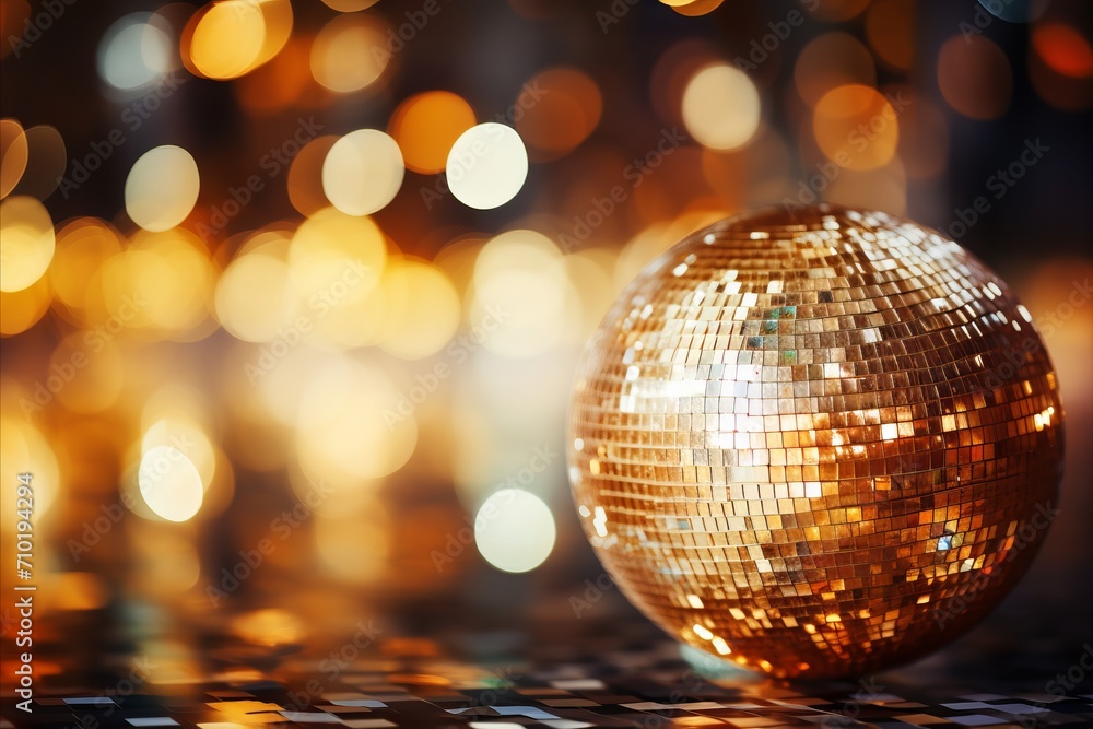 Poster festive entertainment with dynamic light streaks and playful props for a glowing bokeh effect